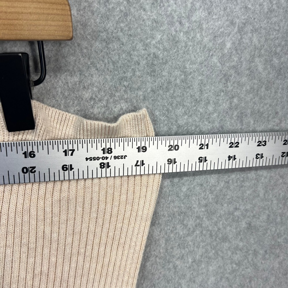 Free People Ribbed Knit Pants Women M Beige Wide Leg High Rise Stretch EUC - Picture 8 of 11